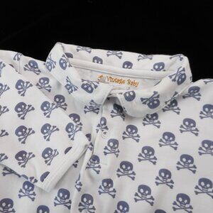 Margery Ellen Baby 9-12 months One Piece Skull Crossbones Pirate Pima Cotton